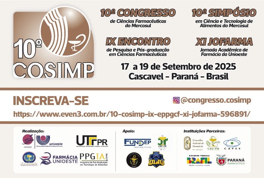 10º Congresso de Ciências Farmacêuticas do Mercosul - COSIMP | Cascavel/PR
